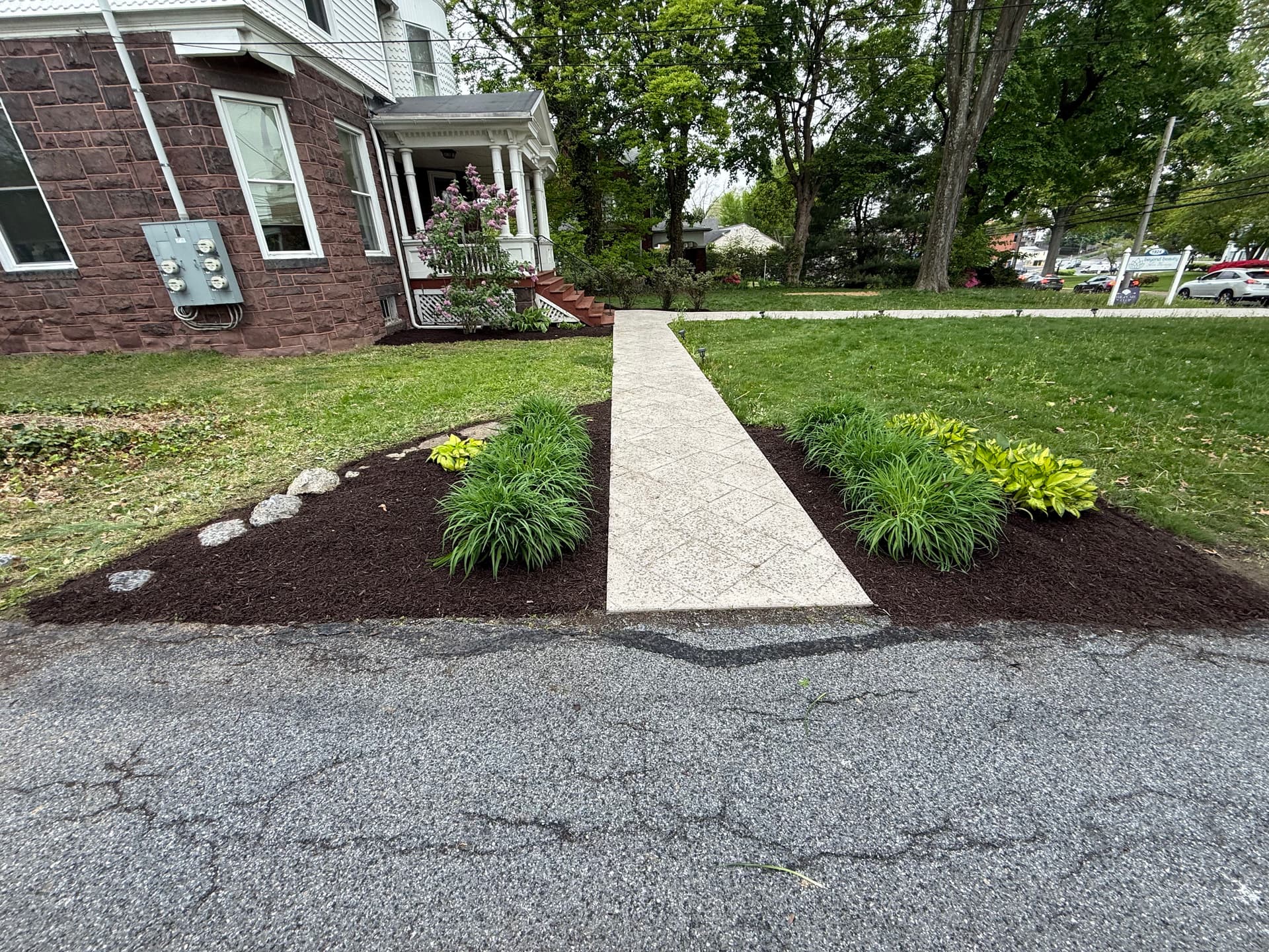 Fresh Mulch That Makes a Victorian Home's Curb Appeal Pop image