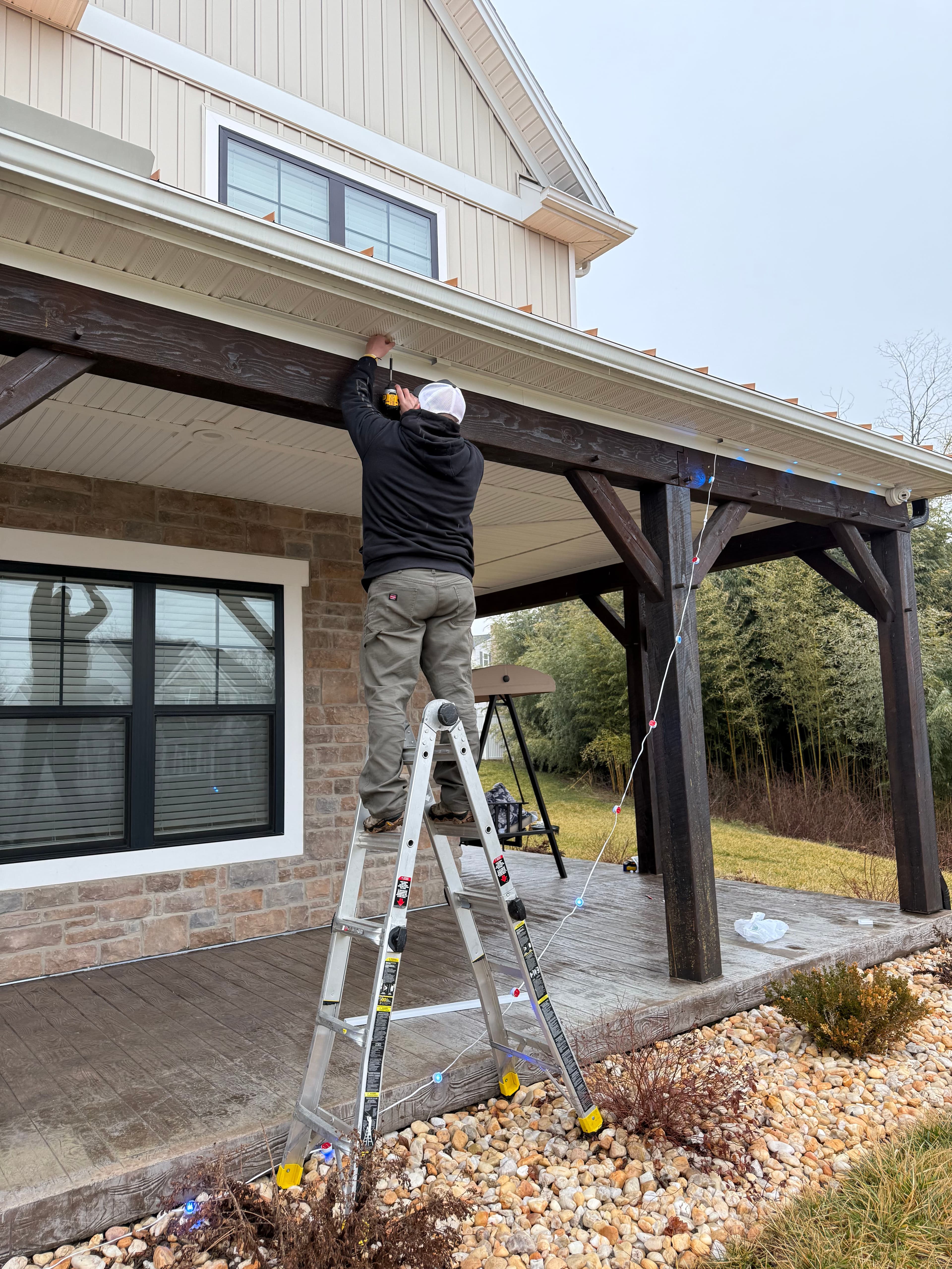 Project Permanent String Light Installation by Ace of Blades Landscaping image