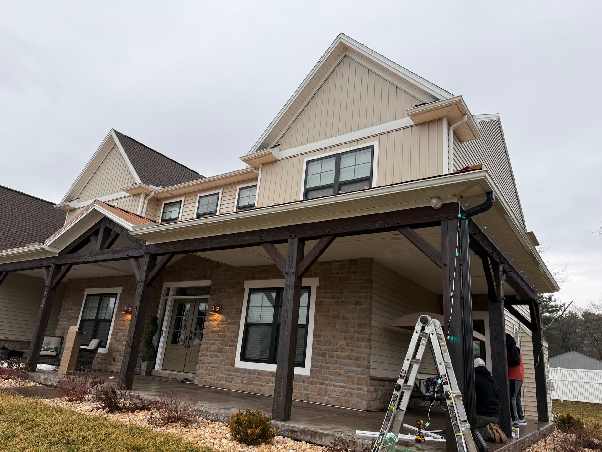 Permanent String Light Installation by Ace of Blades Landscaping